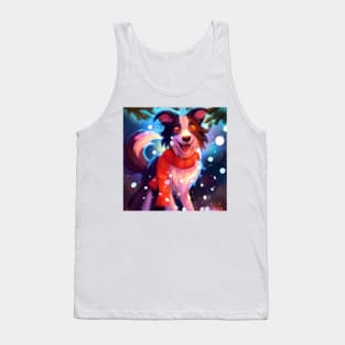 Cute Border Collie Drawing Tank Top